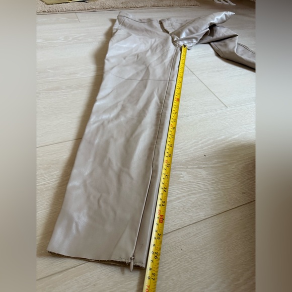3/$10 Zara Tan Faux Leather Ankle Pants Sleek Minimalist Design - Picture 7 of 9